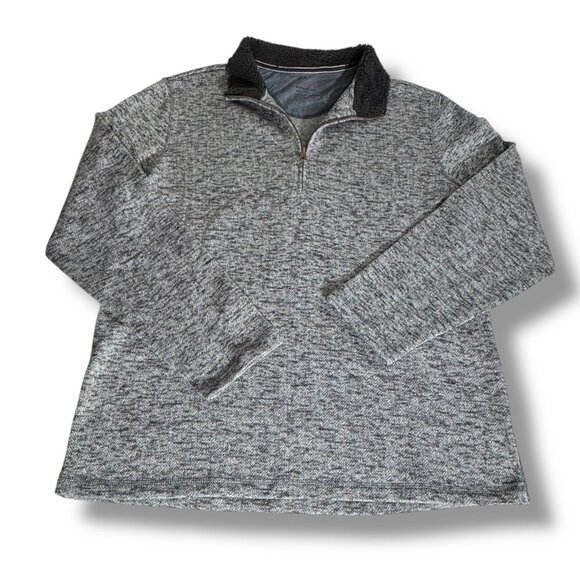 Mens Original Weatherproof Vintage Fleece Pullover XL Gray 1/4 Zip Sweatshirt - Picture 2 of 5